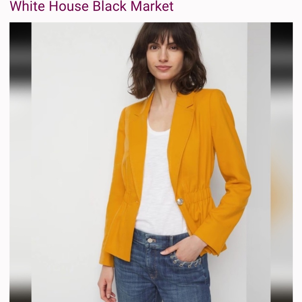 FULL SUIT: JACKET AND PANTS White House Black Market Mustard Blazer